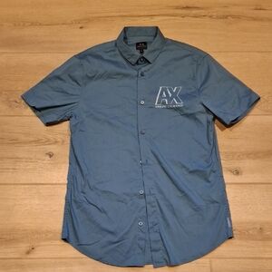 Armani Exchange Slate Blue Casual Shirt